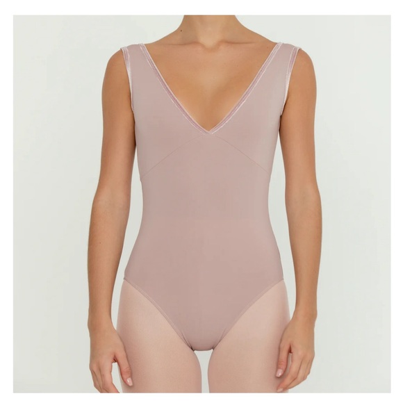 Bullet Pointe Other - Bullet Pointe Velvet Trim Ballet Leotard